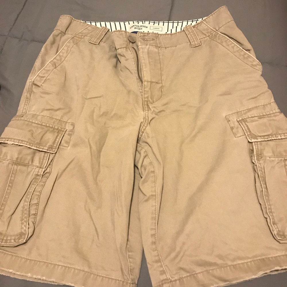 Khaki cargo shorts
